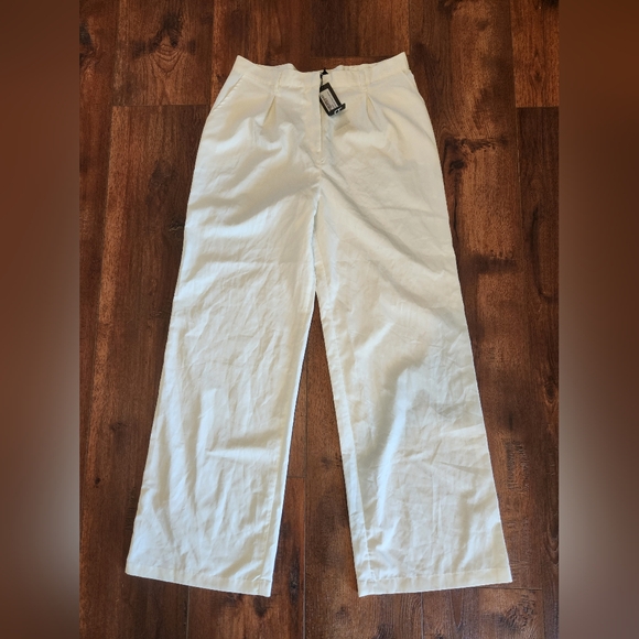 BooHoo Premium Tailored Wide Leg Trouser Pant In Eggshell Sz 12 | NWT - Picture 5 of 10